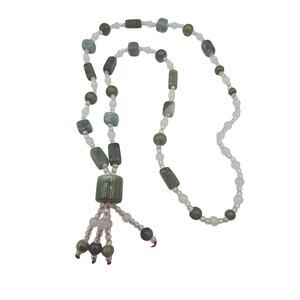 28" Faceted And jadeite Handmade Stone NECKLACE